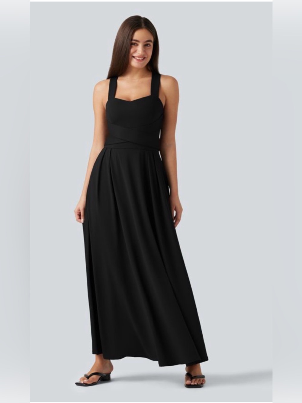 Halara Sleeveless Crisscross Tie-back Maxi Casual Flowy Dress XL